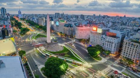Aerial shot of The Capital City of Buenos Aires in Argentina