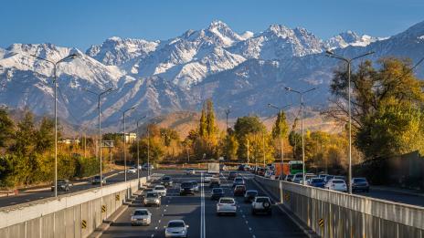 Almaty road Kazakhstan