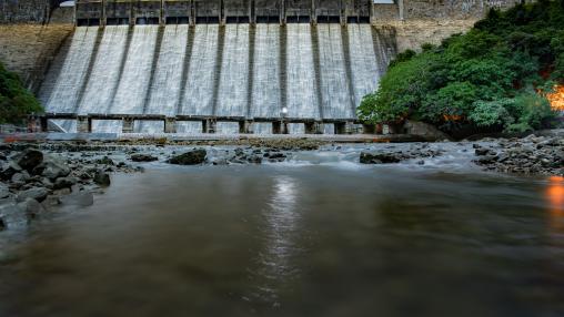 Dam at night