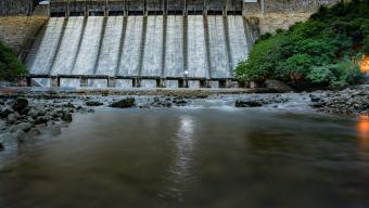 Dam at night
