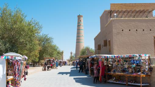 Ancient city of Itchan Kala in Khiva, Uzbekistan. Itchan Kala is Unesco World Heritage Site.