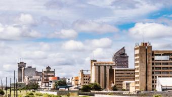 The skyline of Lusaka in Zambia