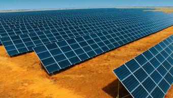 solar panels in the desert