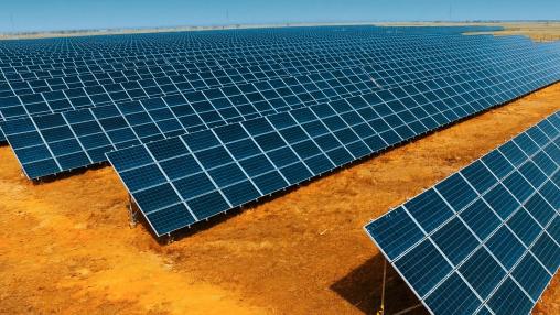solar panels in the desert