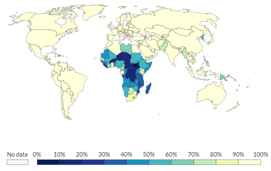 map of electricity access 2022